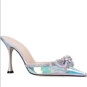 Mach & Mach Double Bow Mules iridescent sz 39